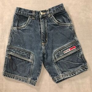 Vintage Cargo Denim Jean Shorts Boys 5 Relaxed Fit Blue Skate 90s Y2K Hip Hop